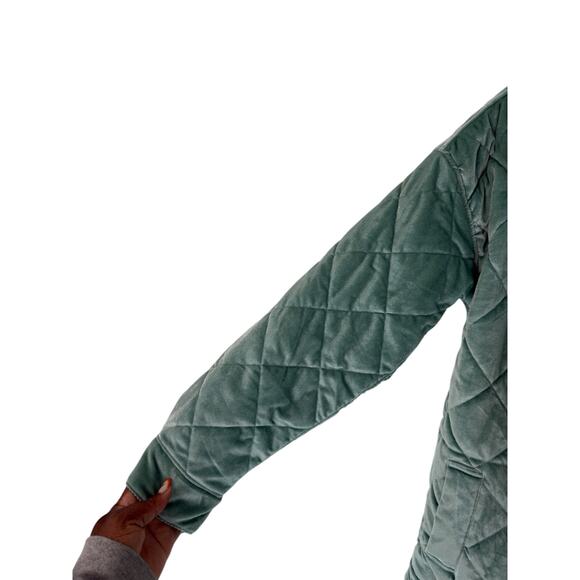 NVLT Quilted Velour Reversible Field Jacket Green Barn Coat Fairy Whimsy Small - Picture 8 of 16